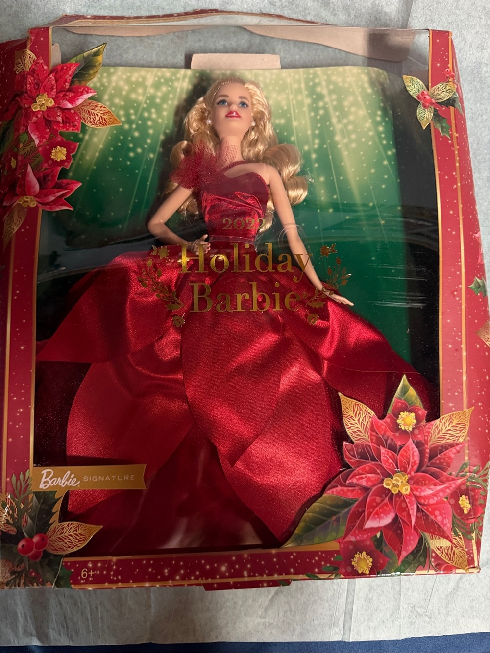 Barbie Holiday Doll in Vibrant Red Satin Gown